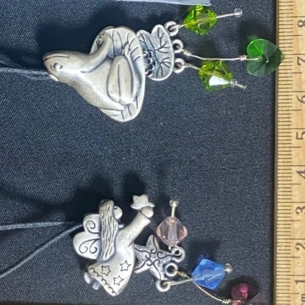 2 new Pewter-Style Charms – Bunny on Mushroom &‎ Fairy Angel with Beaded
